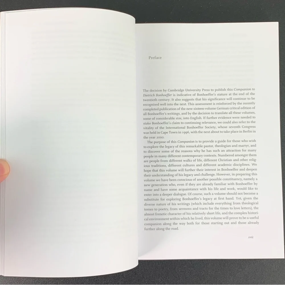 The Cambridge Companion to Dietrich Bonhoeffer edited by J. de Gruchy. 2004.